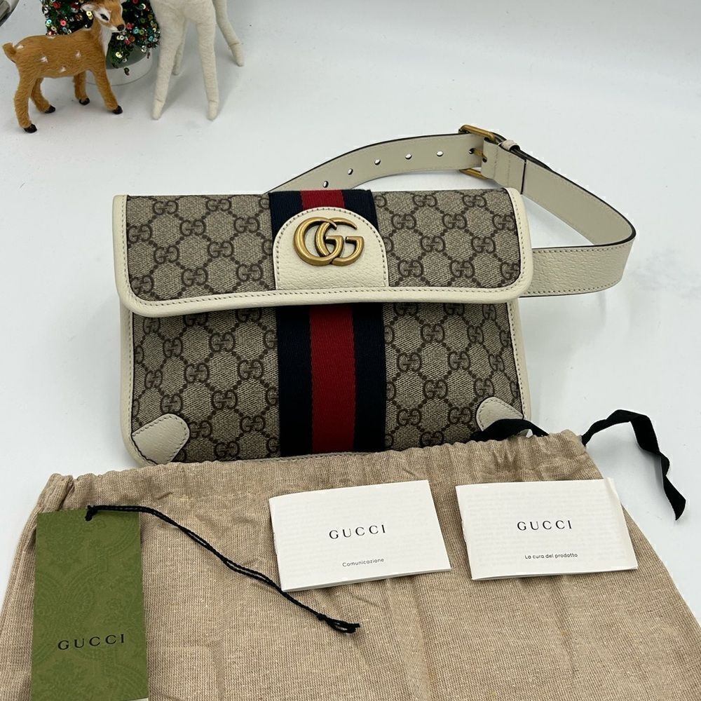 Women’s Gucci brown/white GG canvas web Ophedia  Belt bag 80cm/32” adjustable - Picture 4 of 15